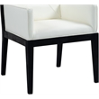 Bowery Hill Contemporary Cream Vegan Leather Dining Arm Chair