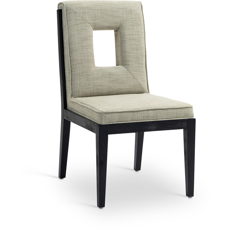 Bowery Hill Contemporary Green Linen Textured Dining Side Chair (Set of 2)