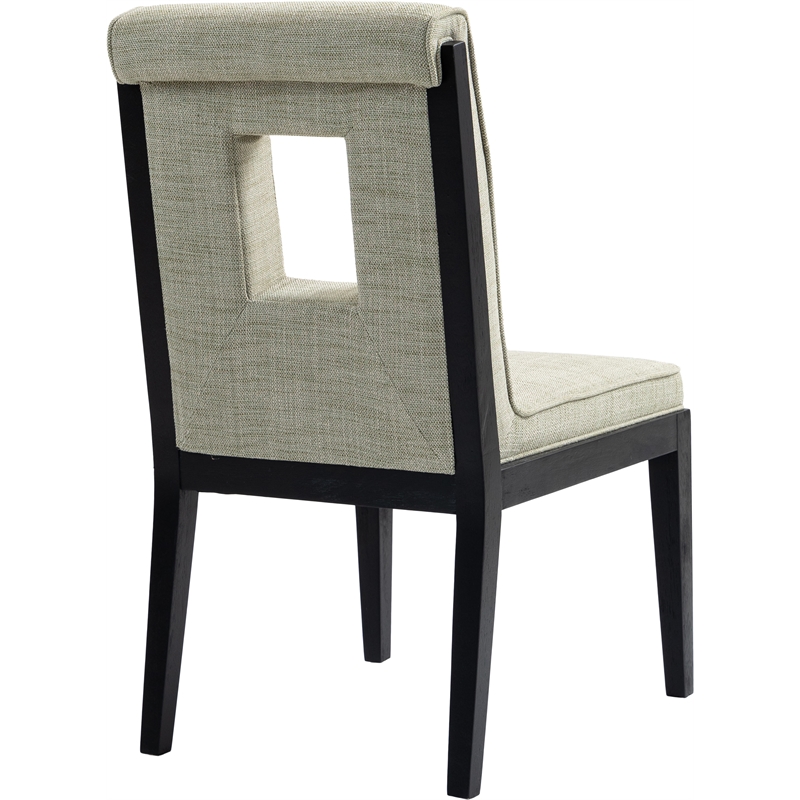 Bowery Hill Contemporary Green Linen Textured Dining Side Chair (Set of 2)