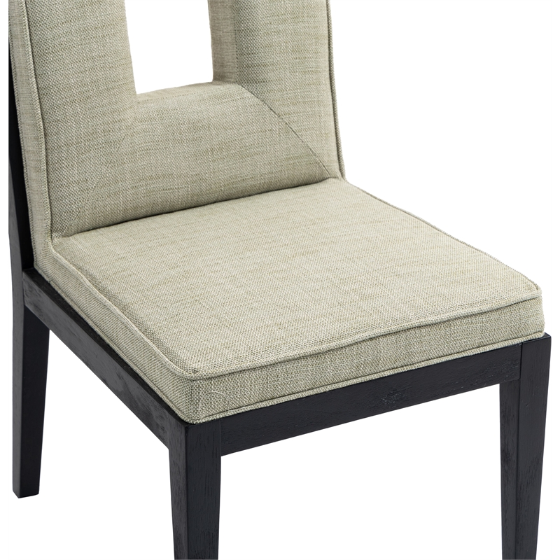 Bowery Hill Contemporary Green Linen Textured Dining Side Chair (Set of 2)