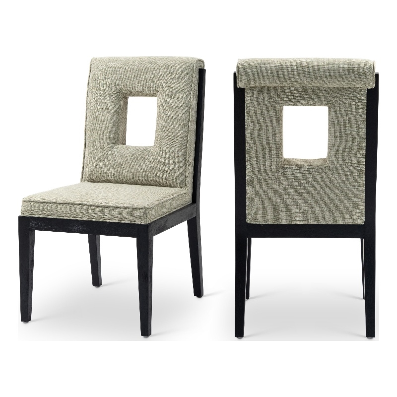 Bowery Hill Contemporary Green Linen Textured Dining Side Chair (Set of 2)