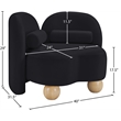 Bowery Hill Contemporary Solid Wood Frame Rich Black Durable Velvet Chair