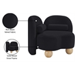 Bowery Hill Contemporary Solid Wood Frame Rich Black Durable Velvet Chair