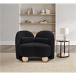 Bowery Hill Contemporary Solid Wood Frame Rich Black Durable Velvet Chair