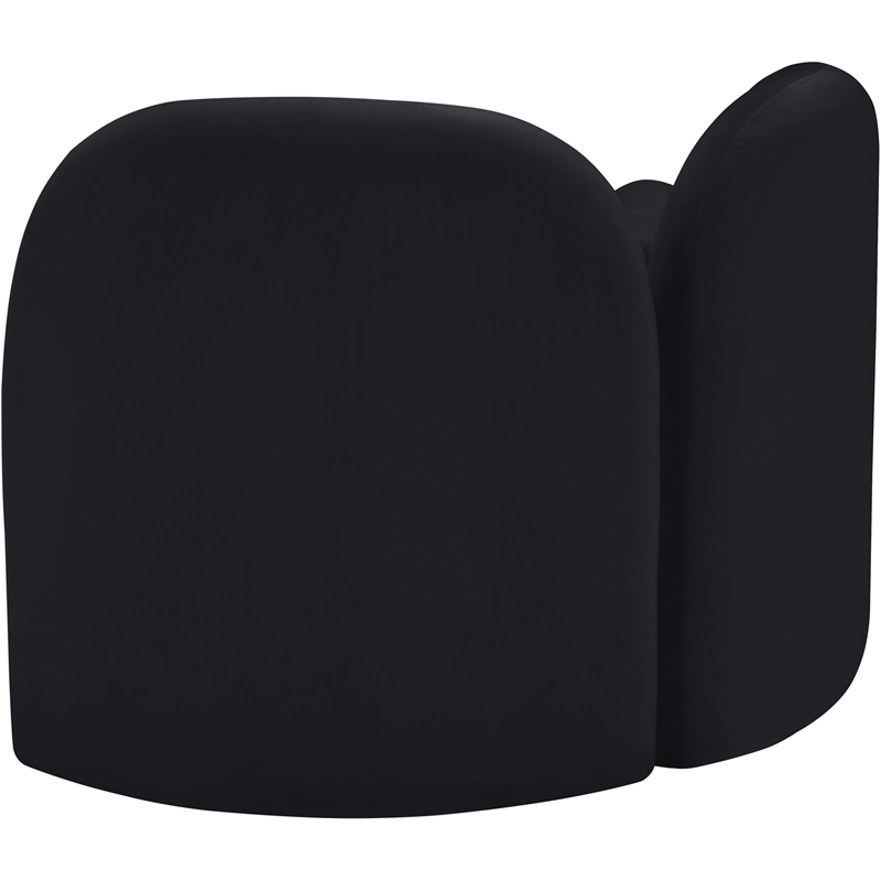 Bowery Hill Contemporary Solid Wood Frame Rich Black Durable Velvet Chair