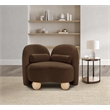 Bowery Hill Contemporary Solid Wood Frame Rich Brown Durable Velvet Chair