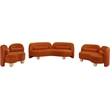 Bowery Hill Contemporary Solid Wood Frame Rich Cognac Durable Velvet Chair