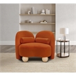 Bowery Hill Contemporary Solid Wood Frame Rich Cognac Durable Velvet Chair