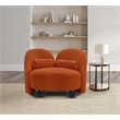 Bowery Hill Contemporary Solid Wood Frame Rich Cognac Durable Velvet Chair