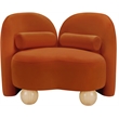 Bowery Hill Contemporary Solid Wood Frame Rich Cognac Durable Velvet Chair