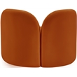 Bowery Hill Contemporary Solid Wood Frame Rich Cognac Durable Velvet Chair