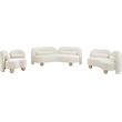 Bowery Hill Contemporary Solid Wood Frame Rich Cream Durable Velvet Chair