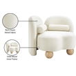 Bowery Hill Contemporary Solid Wood Frame Rich Cream Durable Velvet Chair