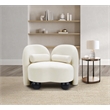 Bowery Hill Contemporary Solid Wood Frame Rich Cream Durable Velvet Chair
