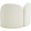 Bowery Hill Contemporary Solid Wood Frame Rich Cream Durable Velvet Chair