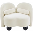 Bowery Hill Contemporary Solid Wood Frame Rich Cream Durable Velvet Chair