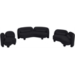 Bowery Hill Contemporary Solid Wood Frame Rich Black Durable Velvet Sofa