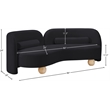 Bowery Hill Contemporary Solid Wood Frame Rich Black Durable Velvet Sofa
