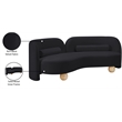 Bowery Hill Contemporary Solid Wood Frame Rich Black Durable Velvet Sofa
