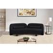 Bowery Hill Contemporary Solid Wood Frame Rich Black Durable Velvet Sofa