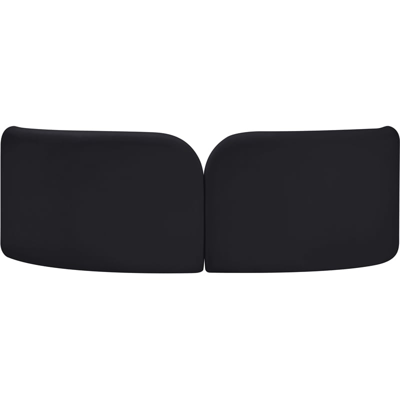 Bowery Hill Contemporary Solid Wood Frame Rich Black Durable Velvet Sofa