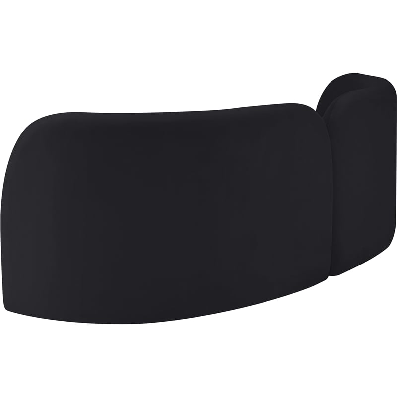Bowery Hill Contemporary Solid Wood Frame Rich Black Durable Velvet Sofa
