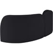 Bowery Hill Contemporary Solid Wood Frame Rich Black Durable Velvet Sofa