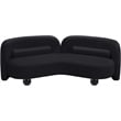 Bowery Hill Contemporary Solid Wood Frame Rich Black Durable Velvet Sofa