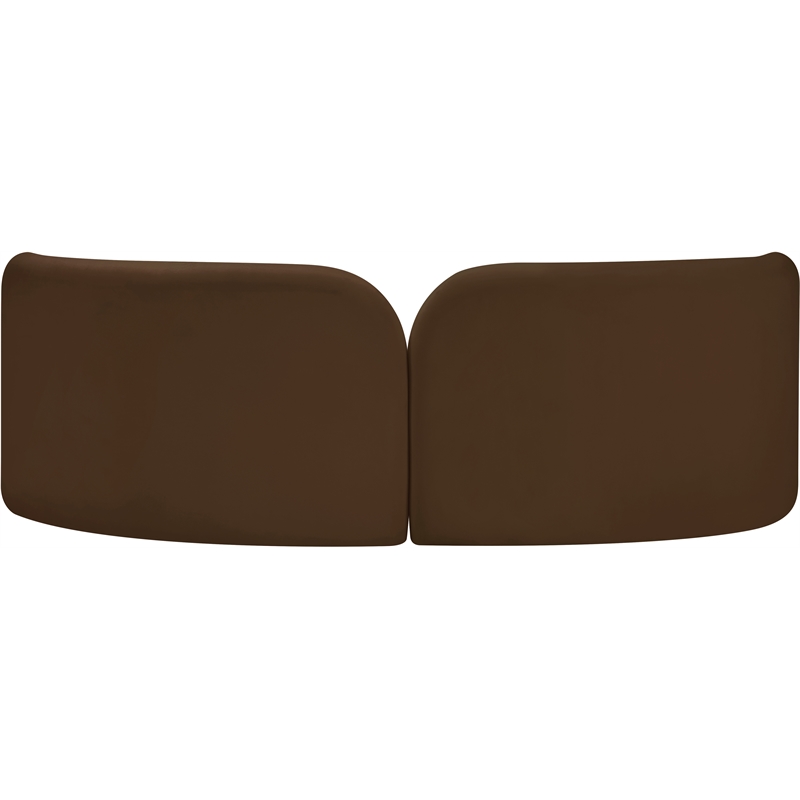 Bowery Hill Contemporary Solid Wood Frame Rich Brown Durable Velvet Sofa