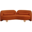 Bowery Hill Contemporary Solid Wood Frame Rich Cognac Durable Velvet Sofa