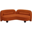 Bowery Hill Contemporary Solid Wood Frame Rich Cognac Durable Velvet Sofa