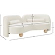 Bowery Hill Contemporary Solid Wood Frame Rich Cream Durable Velvet Sofa
