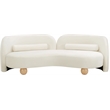 Bowery Hill Contemporary Solid Wood Frame Rich Cream Durable Velvet Sofa