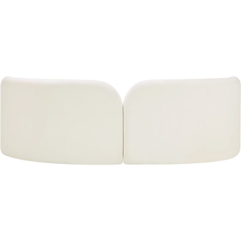 Bowery Hill Contemporary Solid Wood Frame Rich Cream Durable Velvet Sofa
