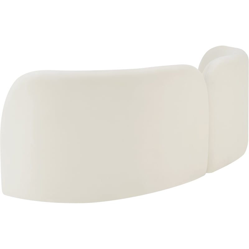 Bowery Hill Contemporary Solid Wood Frame Rich Cream Durable Velvet Sofa