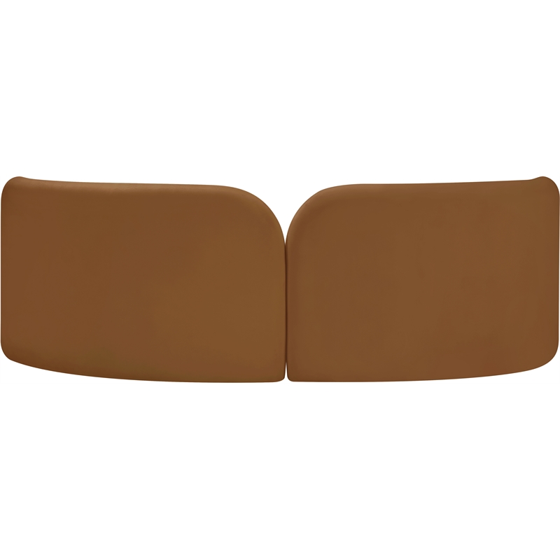 Bowery Hill Contemporary Solid Wood Frame Rich Saddle Durable Velvet Sofa