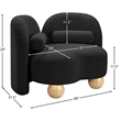 Bowery Hill Contemporary Solid Wood Frame Rich Black Boucle Fabric Chair