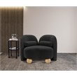 Bowery Hill Contemporary Solid Wood Frame Rich Black Boucle Fabric Chair