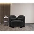 Bowery Hill Contemporary Solid Wood Frame Rich Black Boucle Fabric Chair