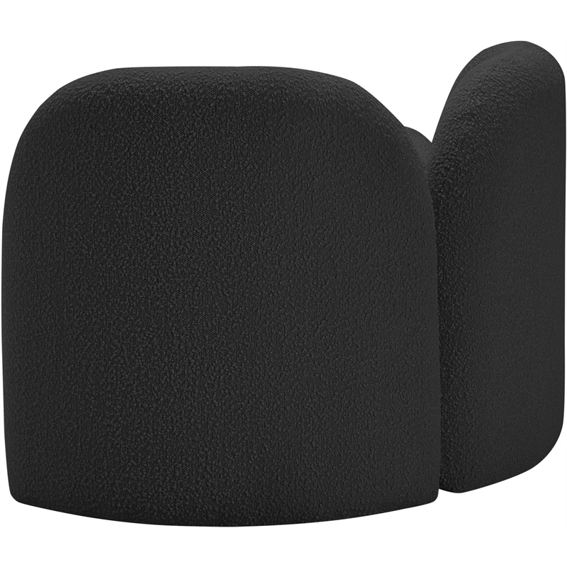Bowery Hill Contemporary Solid Wood Frame Rich Black Boucle Fabric Chair
