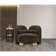 Bowery Hill Contemporary Solid Wood Frame Rich Brown Boucle Fabric Chair