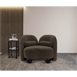 Bowery Hill Contemporary Solid Wood Frame Rich Brown Boucle Fabric Chair