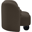 Bowery Hill Contemporary Solid Wood Frame Rich Brown Boucle Fabric Chair