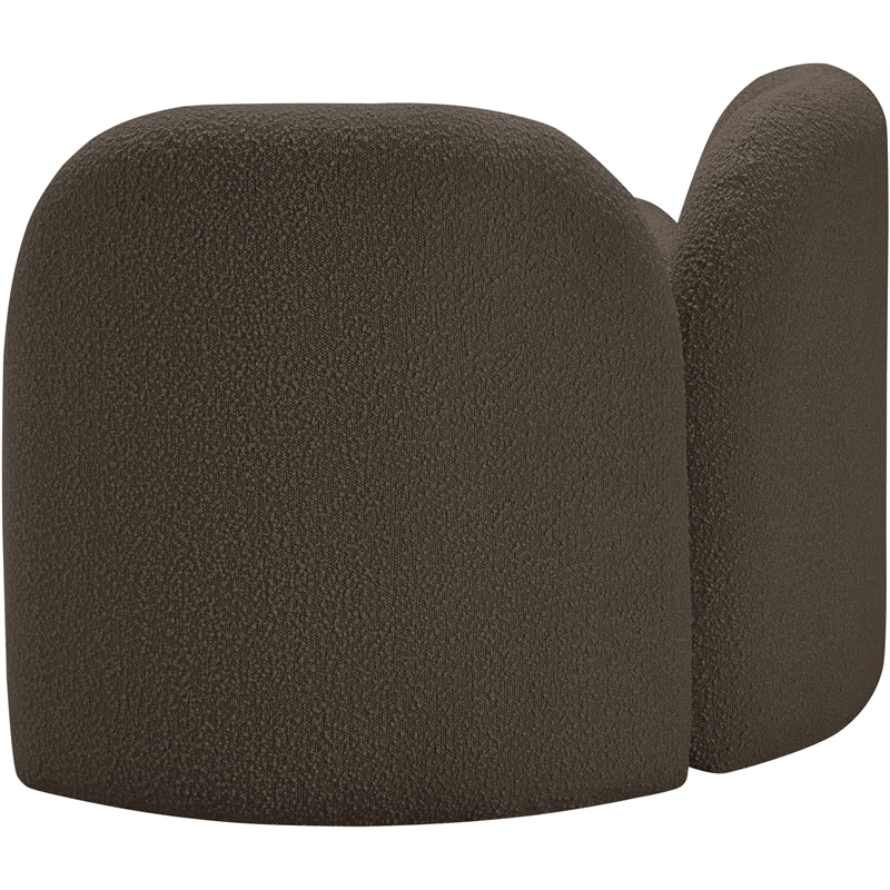 Bowery Hill Contemporary Solid Wood Frame Rich Brown Boucle Fabric Chair