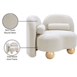 Bowery Hill Contemporary Solid Wood Frame Rich Cream Boucle Fabric Chair
