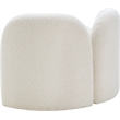 Bowery Hill Contemporary Solid Wood Frame Rich Cream Boucle Fabric Chair