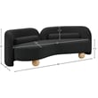 Bowery Hill Contemporary Solid Wood Frame Rich Black Boucle Fabric Sofa
