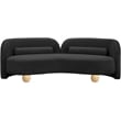 Bowery Hill Contemporary Solid Wood Frame Rich Black Boucle Fabric Sofa