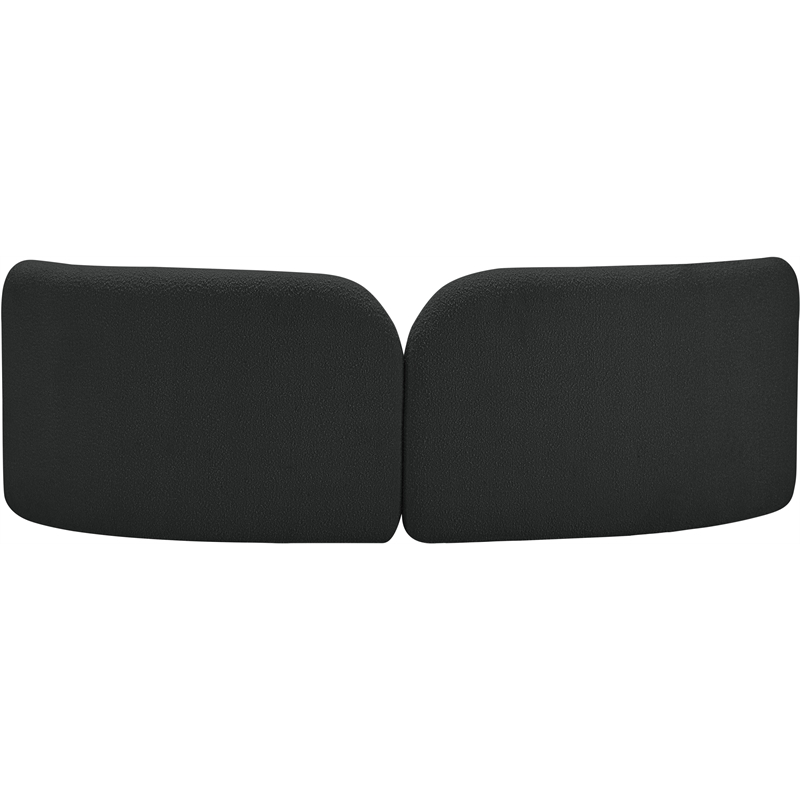 Bowery Hill Contemporary Solid Wood Frame Rich Black Boucle Fabric Sofa