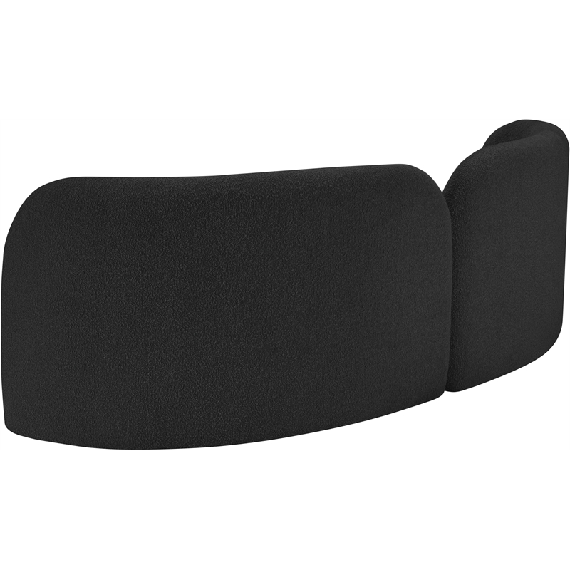 Bowery Hill Contemporary Solid Wood Frame Rich Black Boucle Fabric Sofa